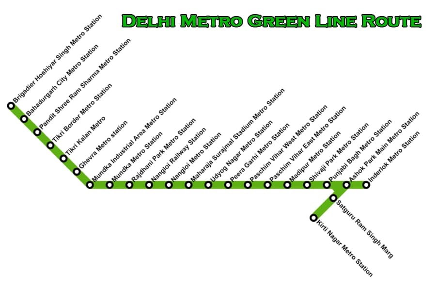 delhi metro green line route